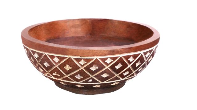 Engraved Wooden Serving Bowl