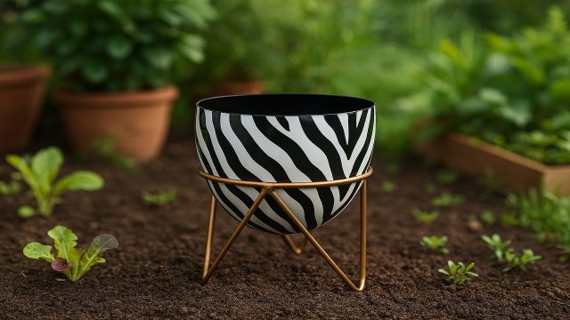 Decorative Meena Egg Pot with Stand