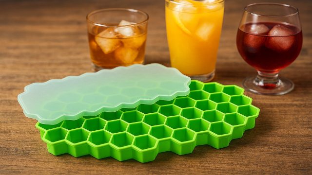 Honeycomb Ice Cube Tray with Lid