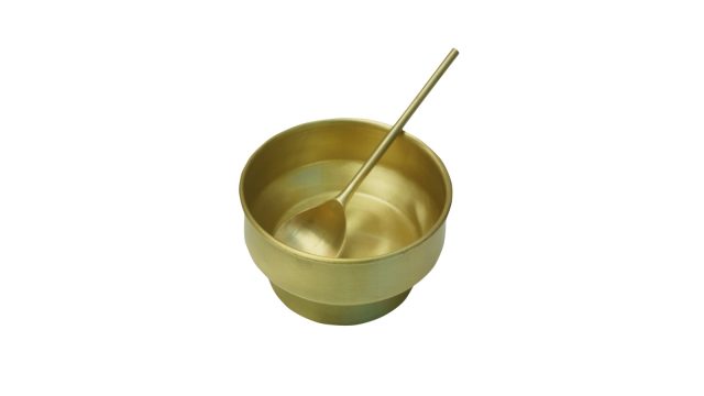 Brass Dessert Bowl with Spoon