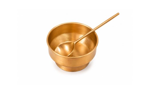 Brass Dessert Bowl with Spoon
